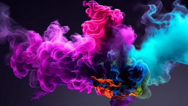 Colorful smoke background generative ai