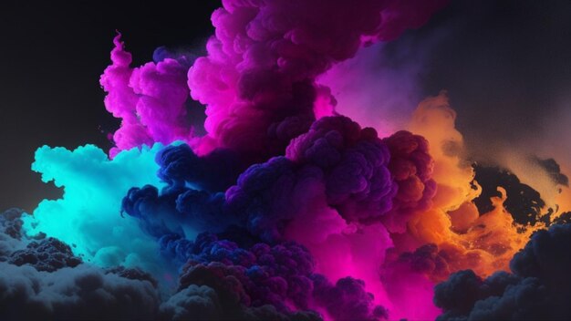 Colorful smoke background generative ai