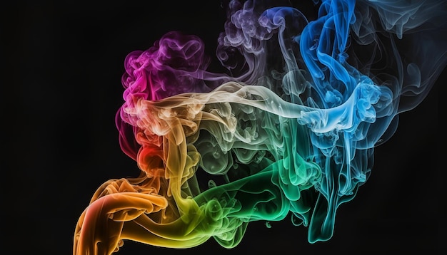 A colorful smoke background that says'smoke'on it