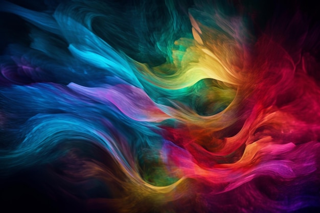 A colorful smoke background with a black background