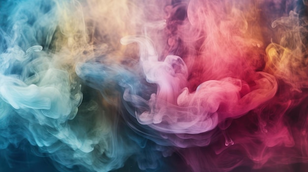 A colorful smoke background with a black background