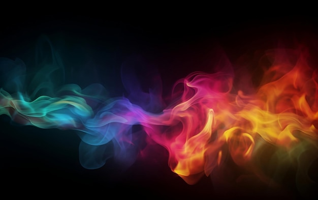 A colorful smoke background with a black background