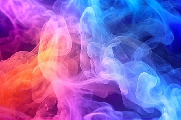 A colorful smoke background with a blue and orange smoke