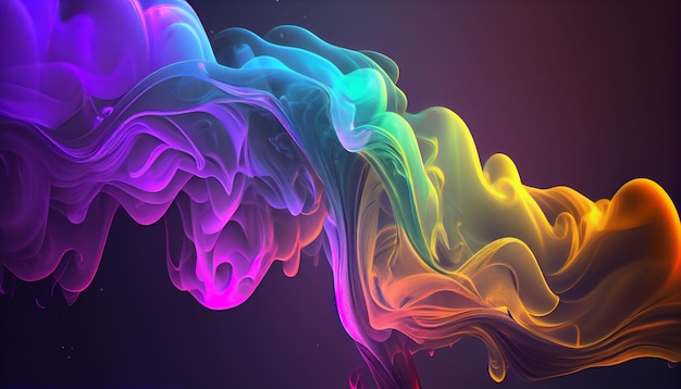 A colorful smoke background with a rainbow colored smoke.