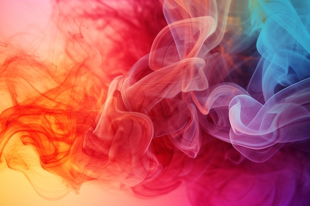 A colorful smoke background with a white background