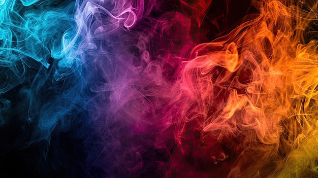 Colorful Smoke on Black Background