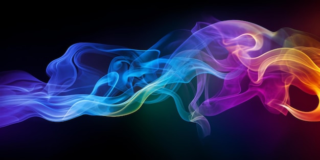 Colorful Smoke on Black Background