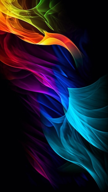 Colorful smoke on a black background