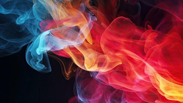 Colorful smoke on black background