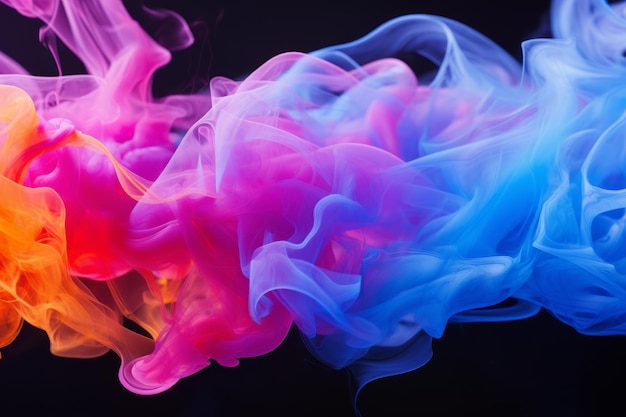 colorful smoke on a black background