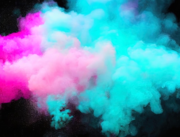 colorful smoke on the black background