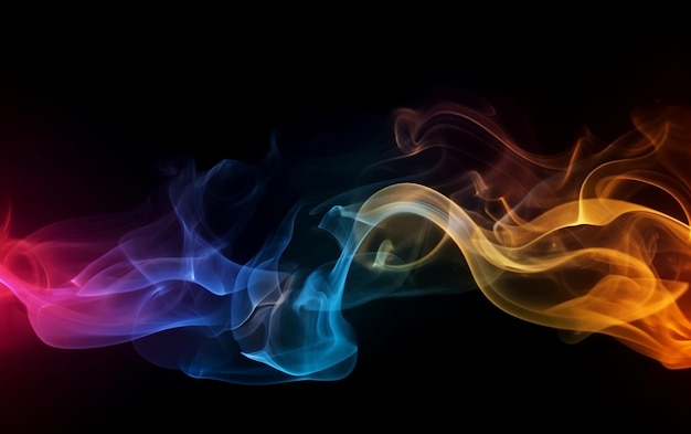 A colorful smoke on a black background