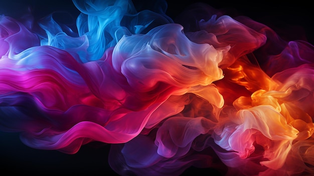 Colorful smoke on a black background