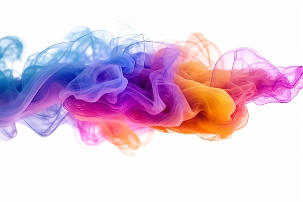 Photo a colorful smoke cloud with the word 