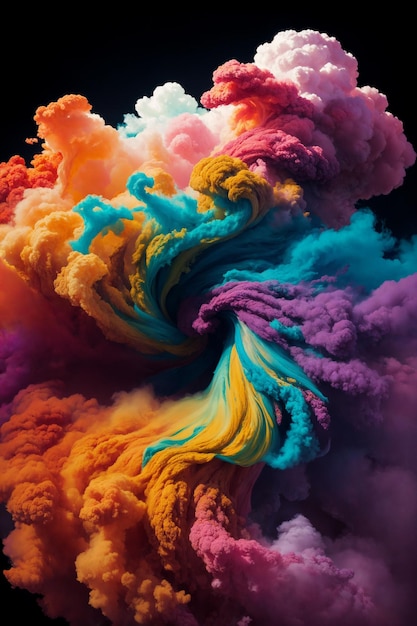 Colorful smoke clouds