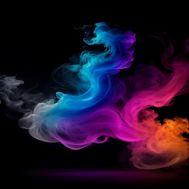 colorful smoke on dark background ai generated