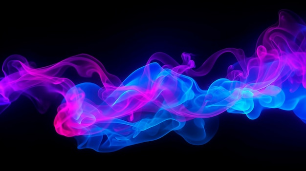 Photo colorful smoke on a dark background generative ai