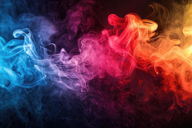 colorful smoke on dark background