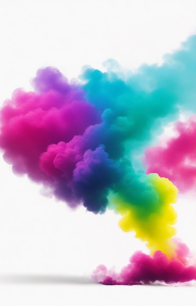 colorful smoke effect isolate on a white background