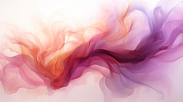 colorful smoke flowing in the air on a white background