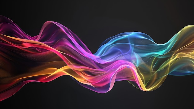 Photo colorful smoke flowing in the dark aiga