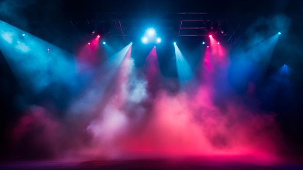 colorful smoke and laser lights in the night club