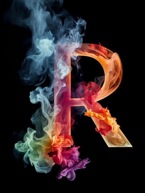 Colorful Smoke Letter R A Vibrant and Creative Design