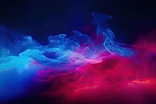 Colorful smoke in motion on a black background