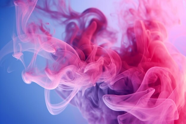 Colorful smoke on a solid background