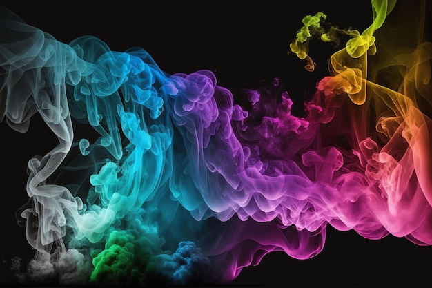 A colorful smoke wallpaper with a black background and a rainbow colored smoke wallpaper.