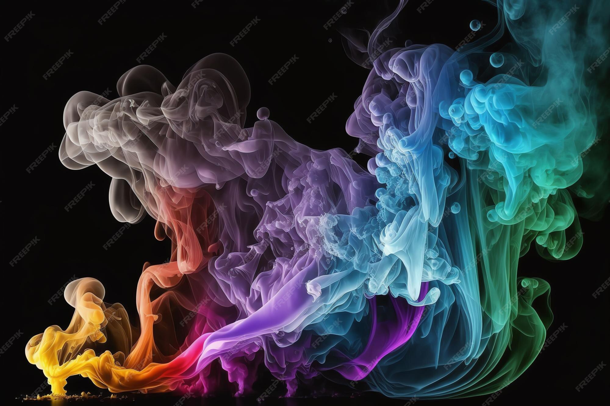 Premium Photo A colorful smoke wallpaper with a black background and
