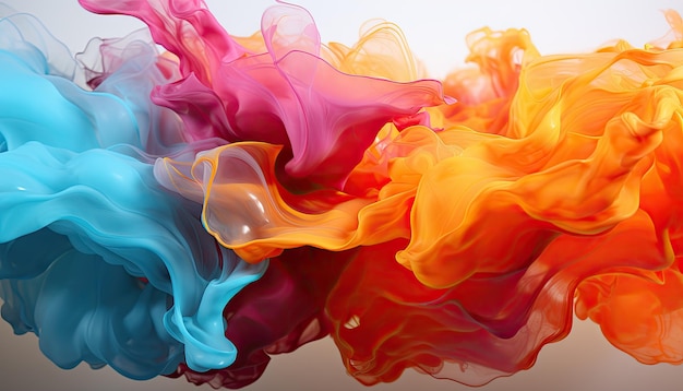 Colorful smoke wave or watercolor splash background Generative AI