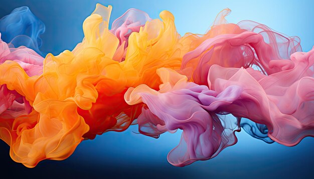 Colorful smoke wave or watercolor splash background Generative AI