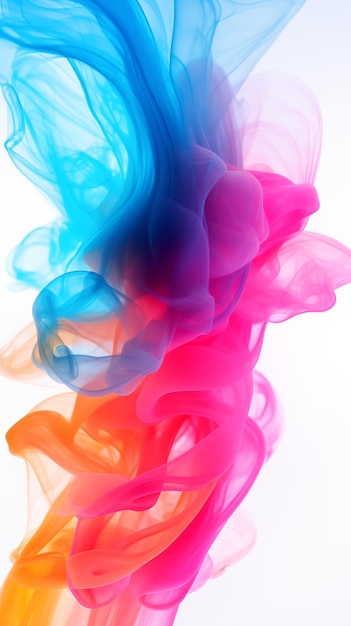 colorful smoke on white background