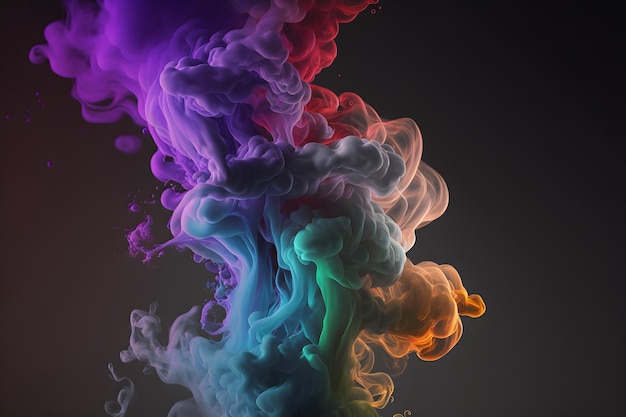 A colorful smoke with a black background