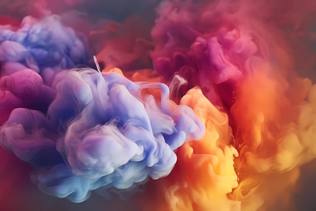 A colorful smoke with a black background