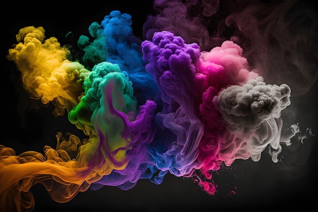 A colorful smoke with the word smoke on it