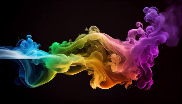 A colorful smoke with the word smoke on it