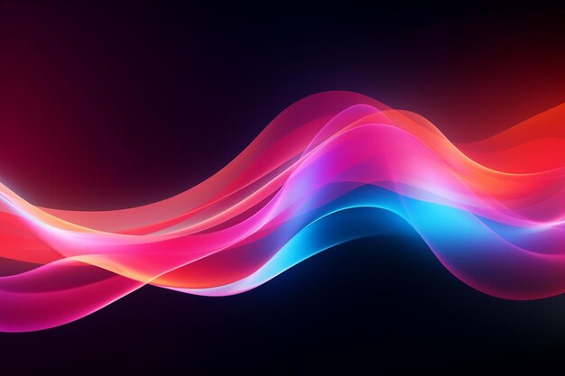 Photo colorful smooth flowing neon wave background