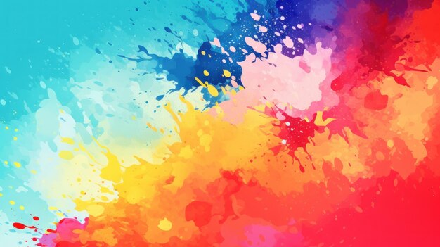 Colorful smooth splashes of paint watercolor style on a white background Generate AI image