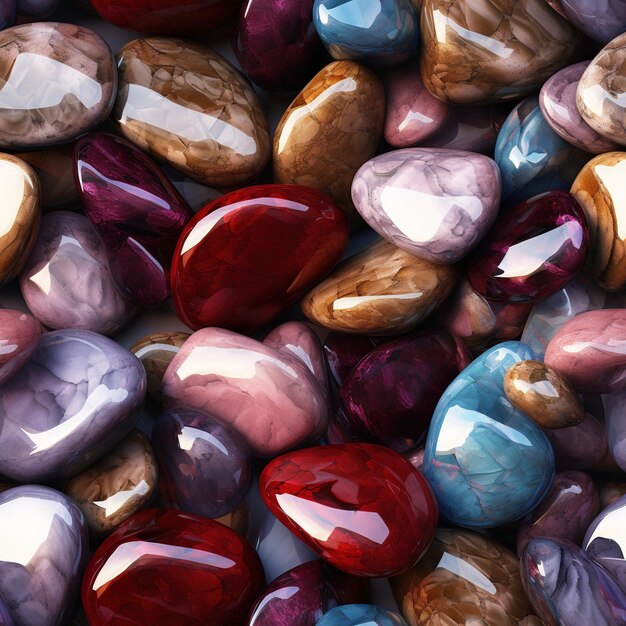 Colorful smooth stones