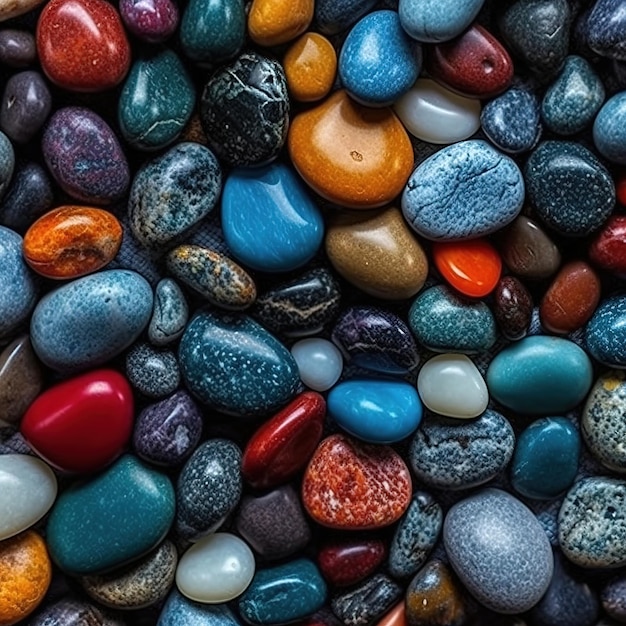 Colorful smooth stones