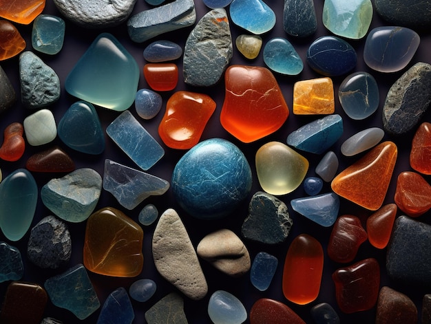 Colorful smooth stones