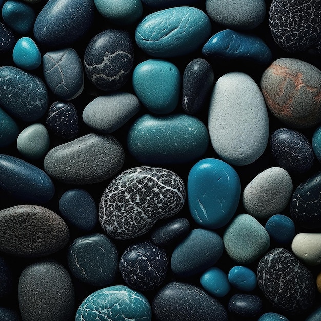 色とりどりの滑らかな石