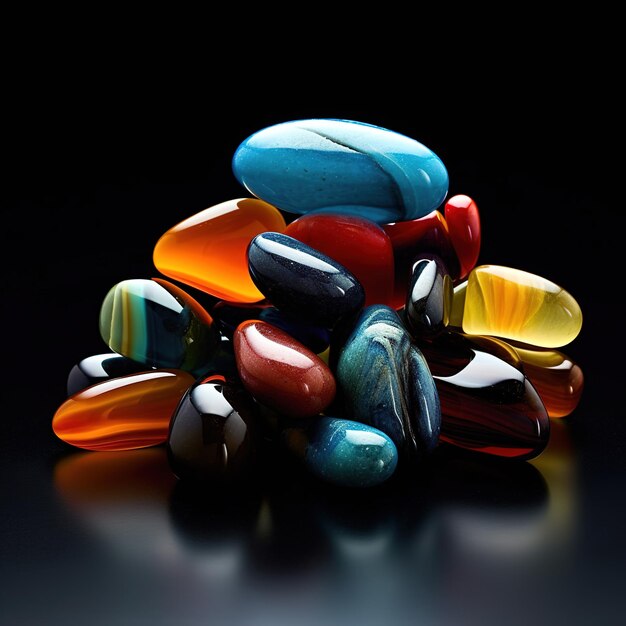 Photo colorful smooth stones