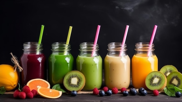 Colorful smoothie Illustration AI GenerativexA