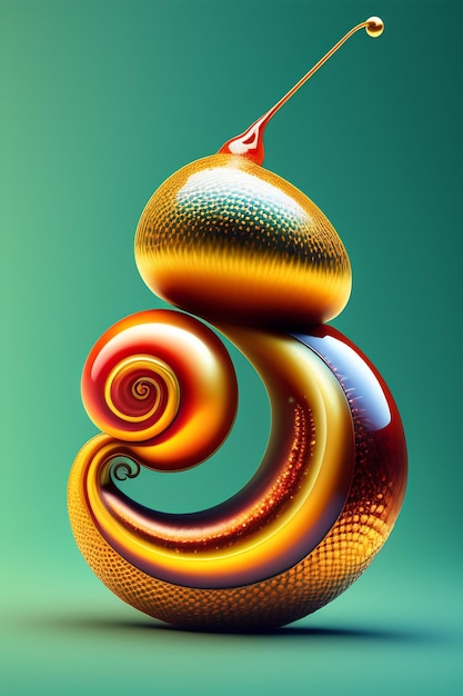 A colorful snail with a spiral design AI generative illustration