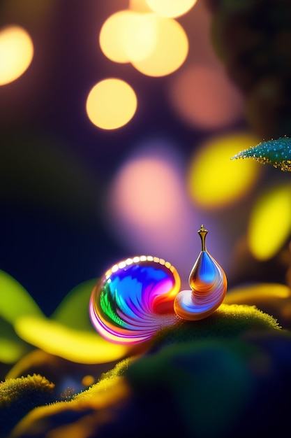 A colorful snail with a spiral design AI generative illustration