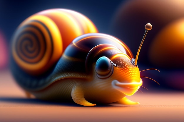 colorful snail with a spiral shell AI generative illustration