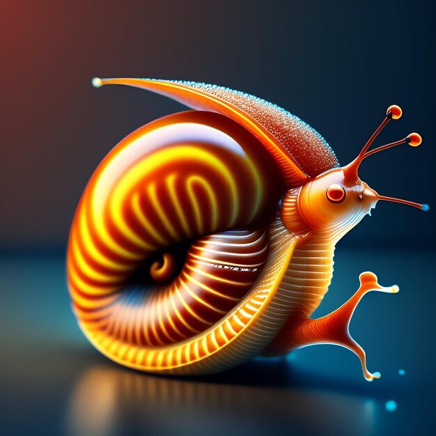 colorful snail with a spiral shell AI generative illustration